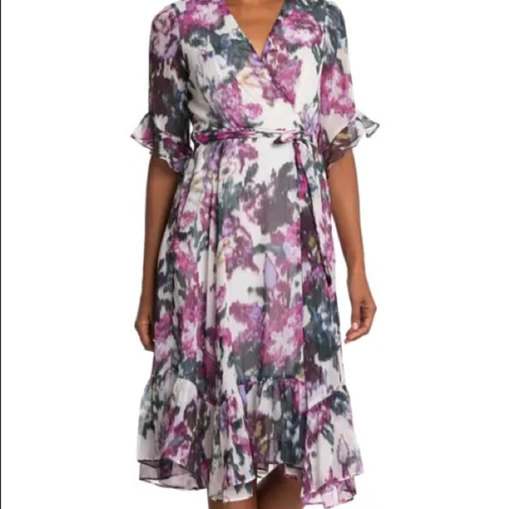 Floral Flutter Sleeve Dress